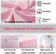 Load image into Gallery viewer, U Shaped Full Body Pregnancy Pillow with Velour Cover (Pink) - Awesling