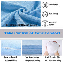 Load image into Gallery viewer, U Shaped Full Body Pregnancy Pillow with Velour Cover (Light Blue) - Awesling