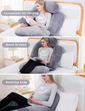 Load image into Gallery viewer, 60 Inch Detachable Pregnancy Body Pillow with Velvet Cover (Grey) - Awesling