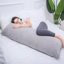 Load image into Gallery viewer, Full Size Body Pillow for Side Sleepers with Velour Cover (Gray) - Awesling