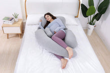 Load image into Gallery viewer, 60 Inch Detachable Pregnancy Body Pillow with Jersey Cover (Grey) - Awesling
