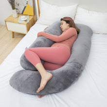 Load image into Gallery viewer, AWESLING 60INCH Extra Large U Shaped Sleeping Pillow with Removable Cover (Dark Grey)