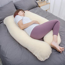 Load image into Gallery viewer, U Shaped Full Body Pregnancy Pillow with Velour Cover (Yellow) - Awesling
