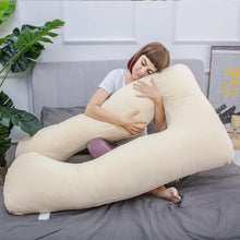 Load image into Gallery viewer, U Shaped Full Body Pregnancy Pillow with Velour Cover (Yellow) - Awesling
