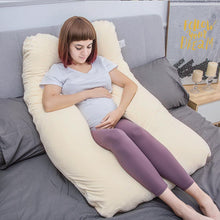 Load image into Gallery viewer, U Shaped Full Body Pregnancy Pillow with Velour Cover (Yellow) - Awesling
