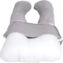 Load image into Gallery viewer, U Shaped Velour Pillowcase, Fit 55”x31” Full Body Pregnancy Pillow - Awesling
