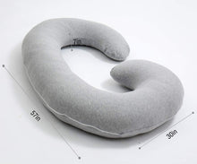 Load image into Gallery viewer, C Shaped Full Body Pregnancy Pillow with Jersey Cover (Gray) - Awesling
