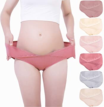AWESLING Women’s Under Bump Maternity Underwear, Cotton Pregnancy Postpartum Panties