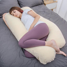 Load image into Gallery viewer, U Shaped Full Body Pregnancy Pillow with Velour Cover (Yellow) - Awesling
