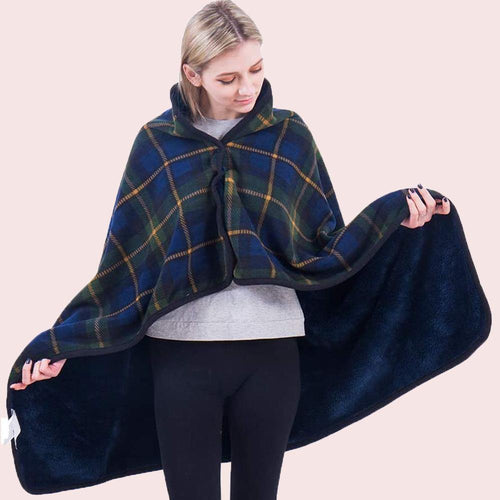 Lightweight Warm Super Soft Sherpa Fleece Wearable Plush Throw Blanket (Green) - Awesling