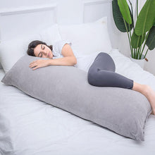 Load image into Gallery viewer, Full Size Body Pillow for Side Sleepers with Velour Cover (Gray) - Awesling
