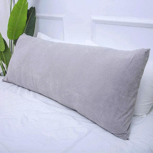 Full Size Body Pillow for Side Sleepers with Velour Cover (Gray) - Awesling