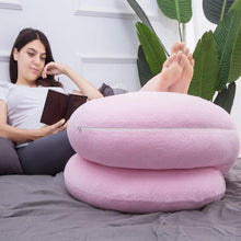 Load image into Gallery viewer, C Shaped Full Body Pregnancy Pillow with Velour Cover (Pink) - Awesling
