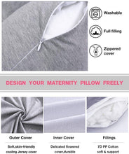 Load image into Gallery viewer, 60 Inch Detachable Pregnancy Body Pillow with Jersey Cover (Grey) - Awesling
