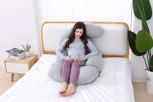 Load image into Gallery viewer, 60 Inch Detachable Pregnancy Body Pillow with Jersey Cover (Grey) - Awesling
